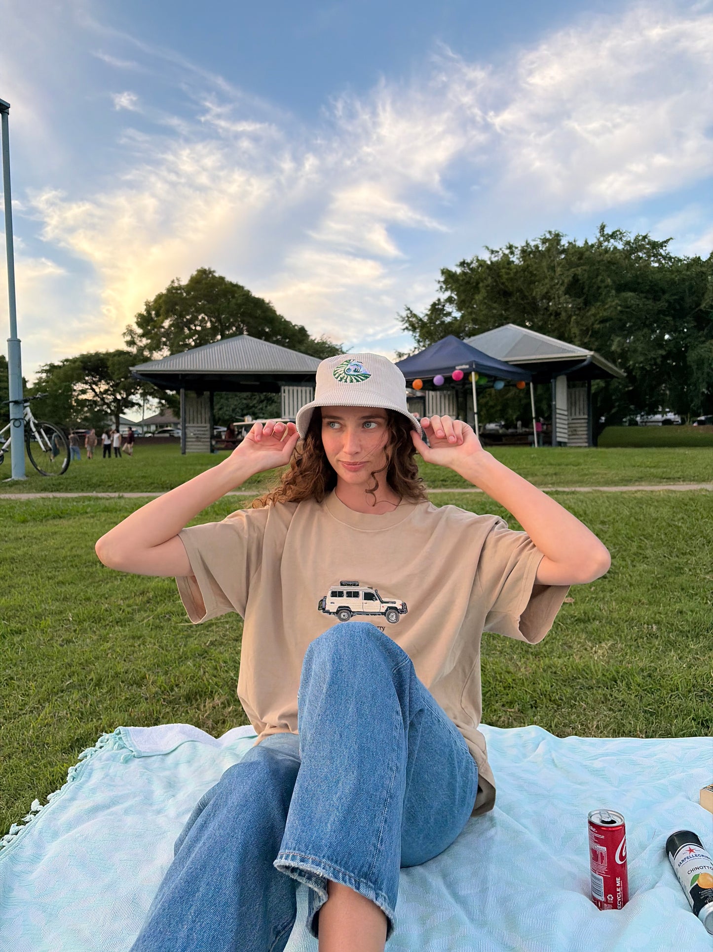 Green Shell Cord Bucket Hat